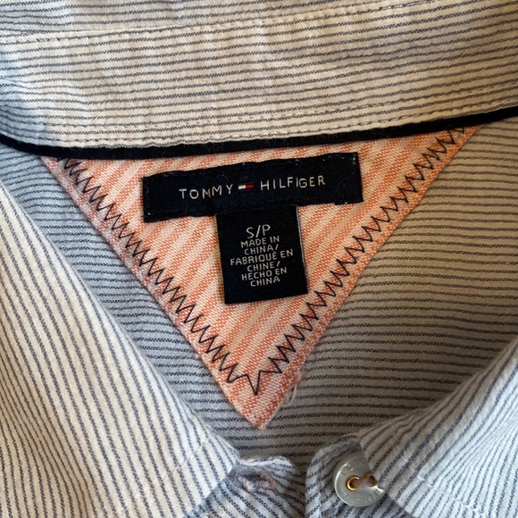 Tommy Hilfiger blue & white striped tunic blouse. Button closure /long sleeve. S - Picture 12 of 12